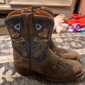 NWOT Dan Post Brown and Blue Embroidered Western Boots